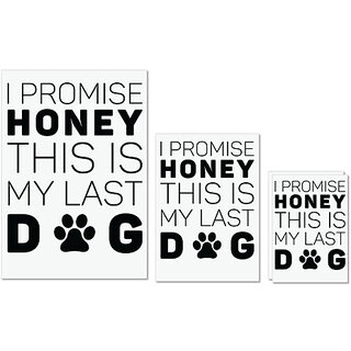 UDNAG Untearable Waterproof Stickers 155GSM 'Dog | I Promise Honey' A4 x 1pc, A5 x 1pc & A6 x 2pc
