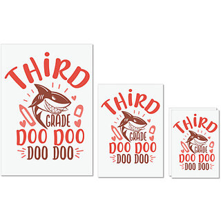 UDNAG Untearable Waterproof Stickers 155GSM 'School Teacher | 3rd grade doo doo' A4 x 1pc, A5 x 1pc & A6 x 2pc