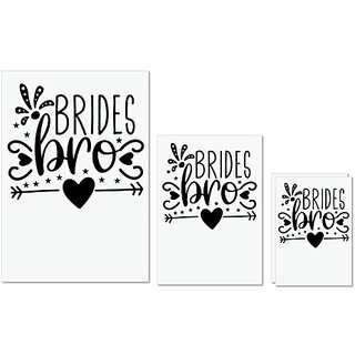 UDNAG Untearable Waterproof Stickers 155GSM 'Love Bride | Brides bro' A4 x 1pc, A5 x 1pc & A6 x 2pc