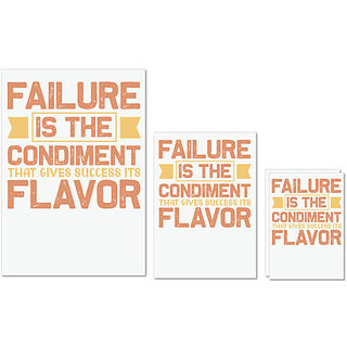 UDNAG Untearable Waterproof Stickers 155GSM 'Failure | Failure is the' A4 x 1pc, A5 x 1pc & A6 x 2pc