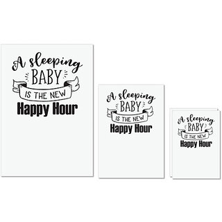 UDNAG Untearable Waterproof Stickers 155GSM 'Baby | A Sleeping Baby' A4 x 1pc, A5 x 1pc & A6 x 2pc