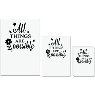 UDNAG Untearable Waterproof Stickers 155GSM 'Possible | All things are possible II' A4 x 1pc, A5 x 1pc & A6 x 2pc