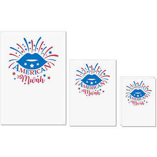 UDNAG Untearable Waterproof Stickers 155GSM 'America | American Mwah' A4 x 1pc, A5 x 1pc & A6 x 2pc