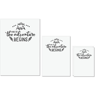 UDNAG Untearable Waterproof Stickers 155GSM 'Adventure | And so the adventure begins' A4 x 1pc, A5 x 1pc & A6 x 2pc