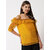 Vivient women yellow dotted shoulder strap top