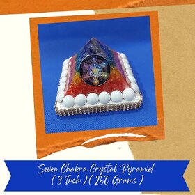 VSP VASTU SAMADHAN - 122 SEVEN CHAKRA CRYSTAL PYRAMID - For Reiki Healing, Feng Shui, Vastu, Crystal Healing, Meditation