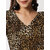 Vivient women tiger printed cold shoulder long dress