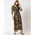 Vivient women tiger printed cold shoulder long dress