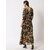 Vivient women tiger printed cold shoulder long dress