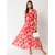 Vivient women pink floral printed cold shoulder dress