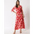 Vivient women pink floral printed cold shoulder dress