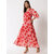 Vivient women pink floral printed cold shoulder dress