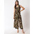 Vivient  women tiger printed georgette  long  front slit dress
