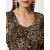 Vivient  women tiger printed georgette  long  front slit dress