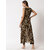 Vivient  women tiger printed georgette  long  front slit dress