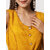 Vivient Women Mustard Dotted Georgette Long Front Slit Dress