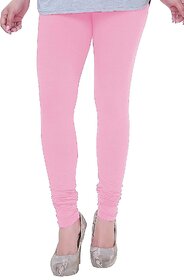 SOLID LIGHT PINK COTTON WOMEN LEGGING (PACK OF ONE)