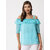 Elizy women cyan dotted georgette shoulder Strap top