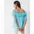 Elizy women cyan dotted georgette shoulder Strap top