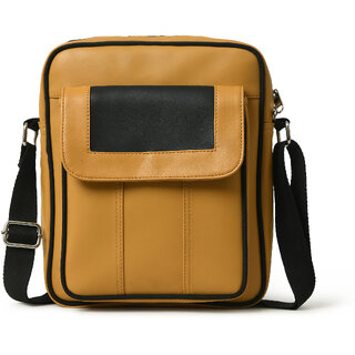 MATRICE messenger bag with yellow faux vegan leather(NE-S-0802-Yellow)