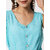 Elizy women cyan dotted georgette sleeveless front slit dress