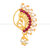 Vighnaharta  Mayur Design Red Stone with AD Stone Alloy Maharashtrian Nath Nathiya./ Nose Pin for women
