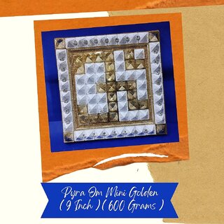 VSP VASTU SAMADHAN - 84 PYRA OM MINI GOLDEN / WHITE Miracle Pyramid Plate for ENHANCES Positive Energy