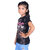 Kid Kupboard Solid Cotton Girls T-Shirt {Regular-Fit, Half-Sleeves, Black}
