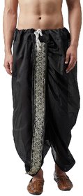 DISONE Black Silk Dhoti for Men