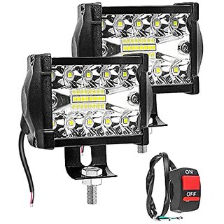 FABTEC 18 LED Bar Light LED Fog Light for Bike/Scooty (Set Of 2) (4 InchWhite)