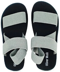 Oliver Walk Black & Gray Lightweight Sandals For Men