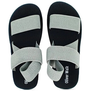 Oliver Walk Black & Gray Lightweight Sandals For Men