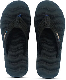 OLIVER WALK TRENDING ZIK-ZAK SLIPPER FOR MEN - BLACK