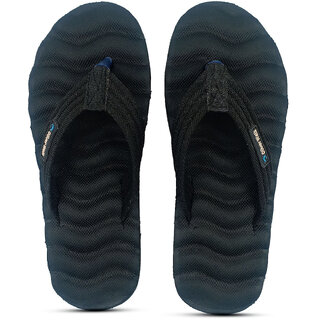 OLIVER WALK TRENDING ZIK-ZAK SLIPPER FOR MEN - BLACK