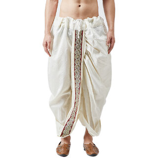 DISONE White Silk dhoti for Men