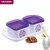 Trueware Daffodil Storage Container 500 Ml (Set Of 2 Pcs With Tray) Unbreakable Airtight Cookiesdryfruit Container Set For Serving-Purple