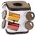 Trueware 360 Degree Revolving Spice Rack 8 In 1 Square Wooden Finish Plastic ContainerCondiment Set100Ml Each Spice Jar