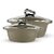 Trueware Zinna Serving Casserole Set of 2 (1000+1500 ml)Inner Stainless Steel Outer Plastic Body Plastic Lid - Grey