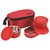 Trueware Brunch 2+1 Insulated Lunch Box with Stainless Steel InnerMicrowave Safe Containers3 Pack Tiffin Box for Office amp School Use- Red