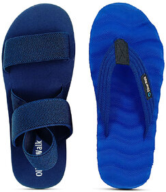 OLIVER WALK Sandal  Zik Zak Flip Flop For Men Set - Blue (Pack of 2)