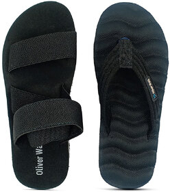 OLIVER WALK Sandal  Zik Zak Slipper For Men Set - Black (Pack of 2)