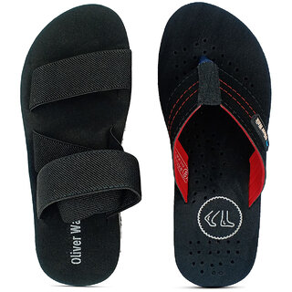OLIVER WALK Men Sandal  Ortho Slipper - Black (Pack of 2)