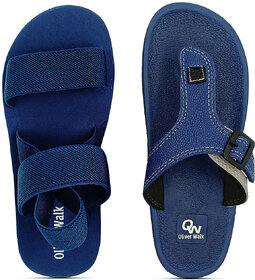 OLIVER WALK Men Blue Sandal  Flip Flop Set (Pack of 2)