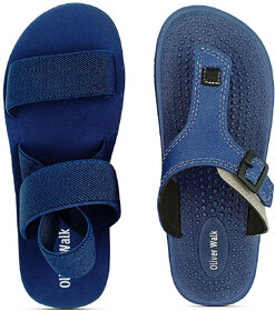 OLIVER WALK Men's Trending Sandal and Slipper Set (Pack of 2)
