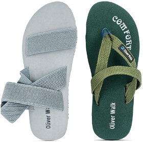 OLIVER WALK Men Slipper  Sandal Set (Pack of 2)
