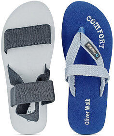 OLIVER WALK Men Multicolor Flip Flop  Sandal Set (Pack of 2)