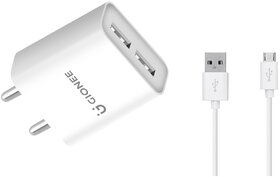 GIONEE 2.4 A Dual-Port Mobile Charger with Micro USB Cable - 6 Month Warranty.
