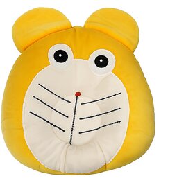 FAIRBIZPS Pillow for New Born Baby, Ideal for Round Head Shaping with Foam Cotton Cover for 0 - 12 months (YELLOW)