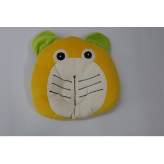 FAIRBIZPS Pillow New Born Baby, Ideal for Round Head Shaping with Foam Cotton0 - 12 months (YELLOW FACE WITH GREEN EARS)