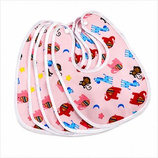 Baby Bibs Apron for Baby boy and Girl Assorted- Pack of 5 (PINK)